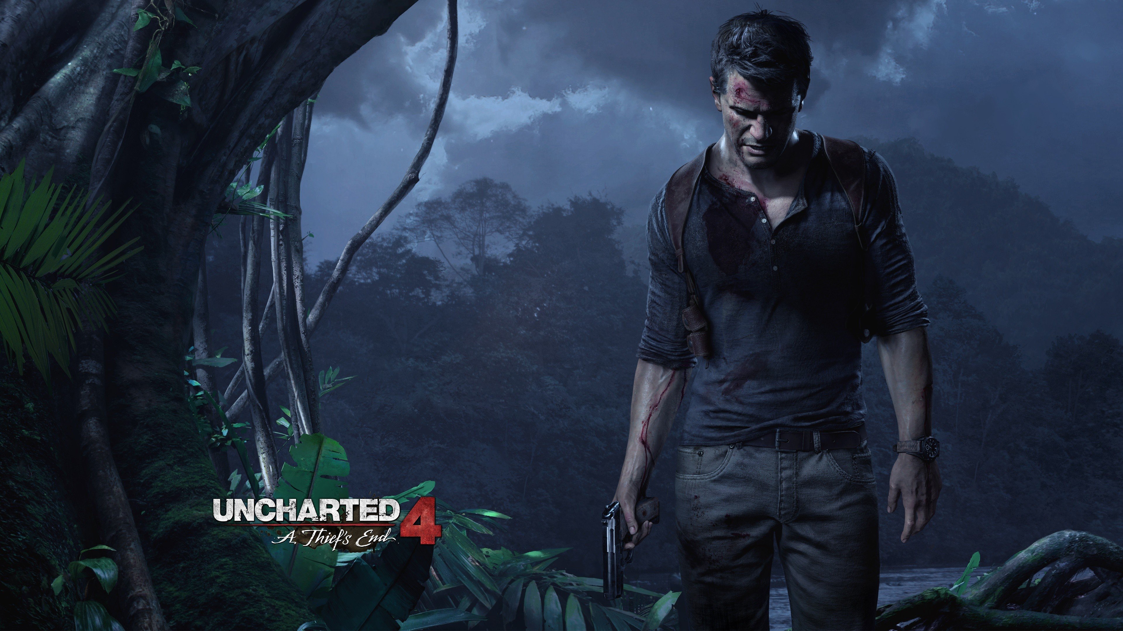 Nathan Drake, Uncharted 4: A Thiefs End, PlayStation 4, Gun, Belt Wallpaper