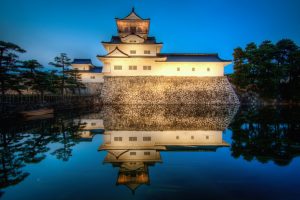 Toyama Castle, Castle, Japan, Reflection, Water, Trees