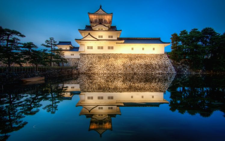 Toyama Castle, Castle, Japan, Reflection, Water, Trees HD Wallpaper Desktop Background