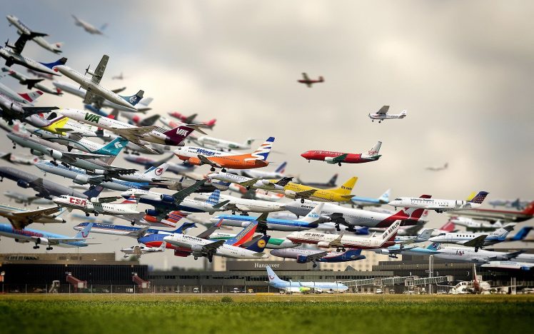 airplane, Germany, Airport, Aircraft, Passenger aircraft, Hanover HD Wallpaper Desktop Background