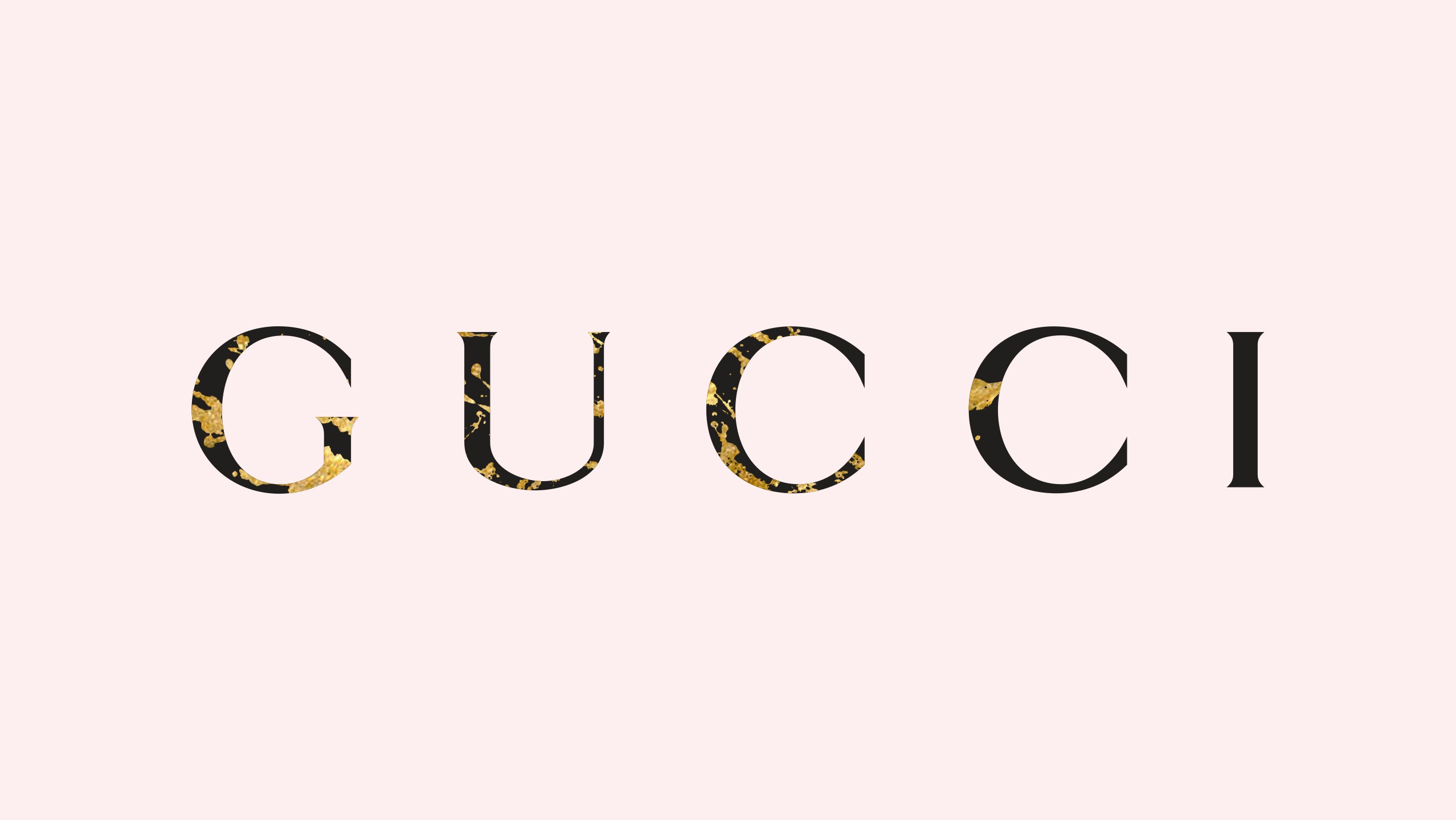 gold, Splats, Gucci, Logo, Simple background, Company Wallpaper