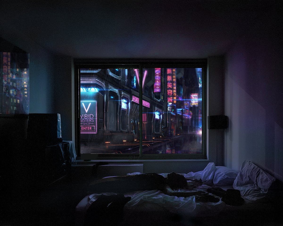 people, home, Room, Night, Neon Wallpapers HD