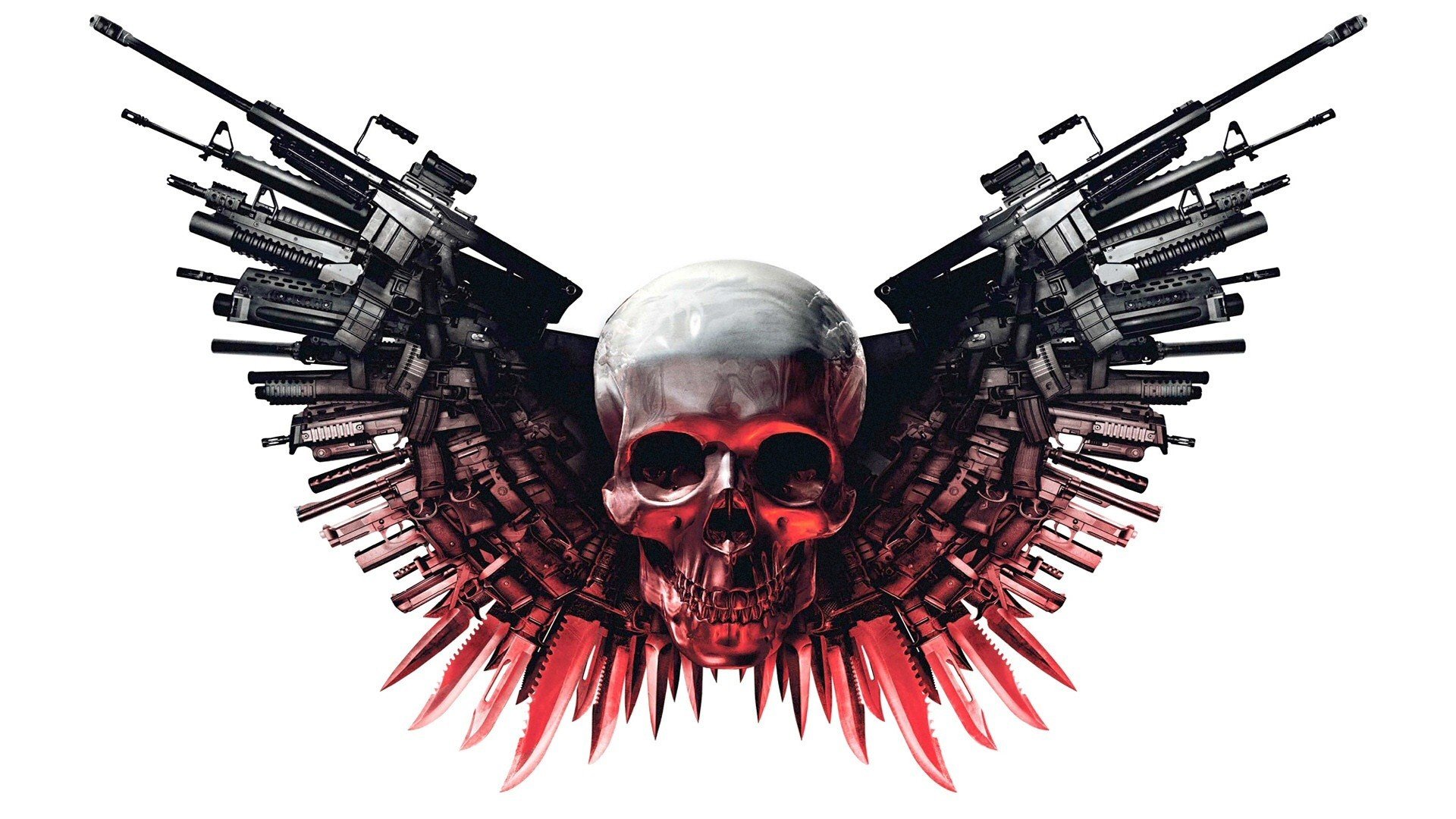 The Expendables, Weapon, Gun, Skull Wallpaper