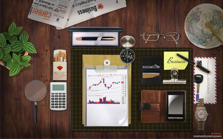 desk, Glasses, Watch, Compass HD Wallpaper Desktop Background