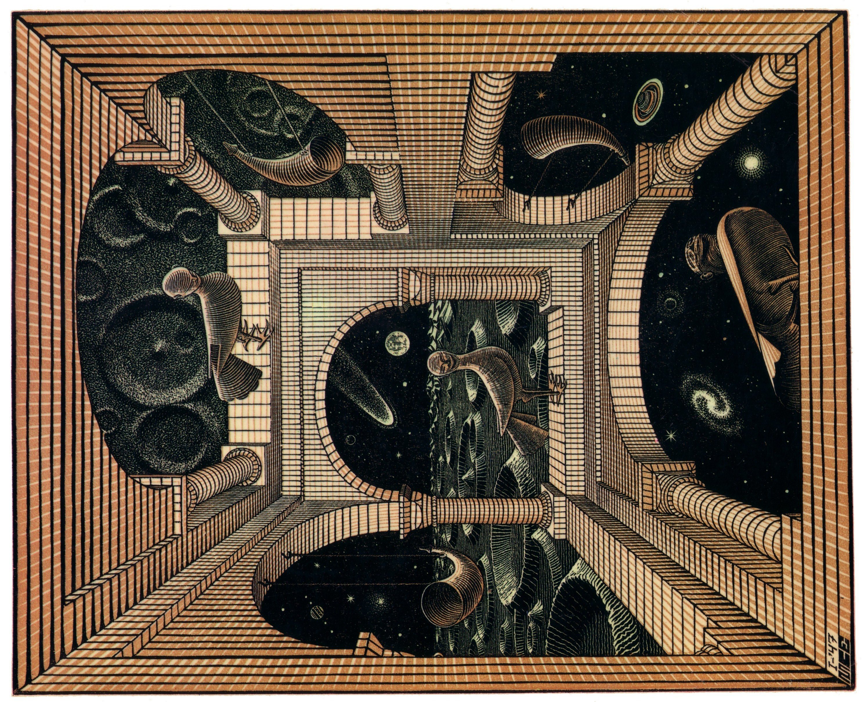 M. C. Escher, Optical illusion Wallpaper