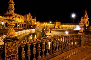 city, Night, Sevilla, Spain