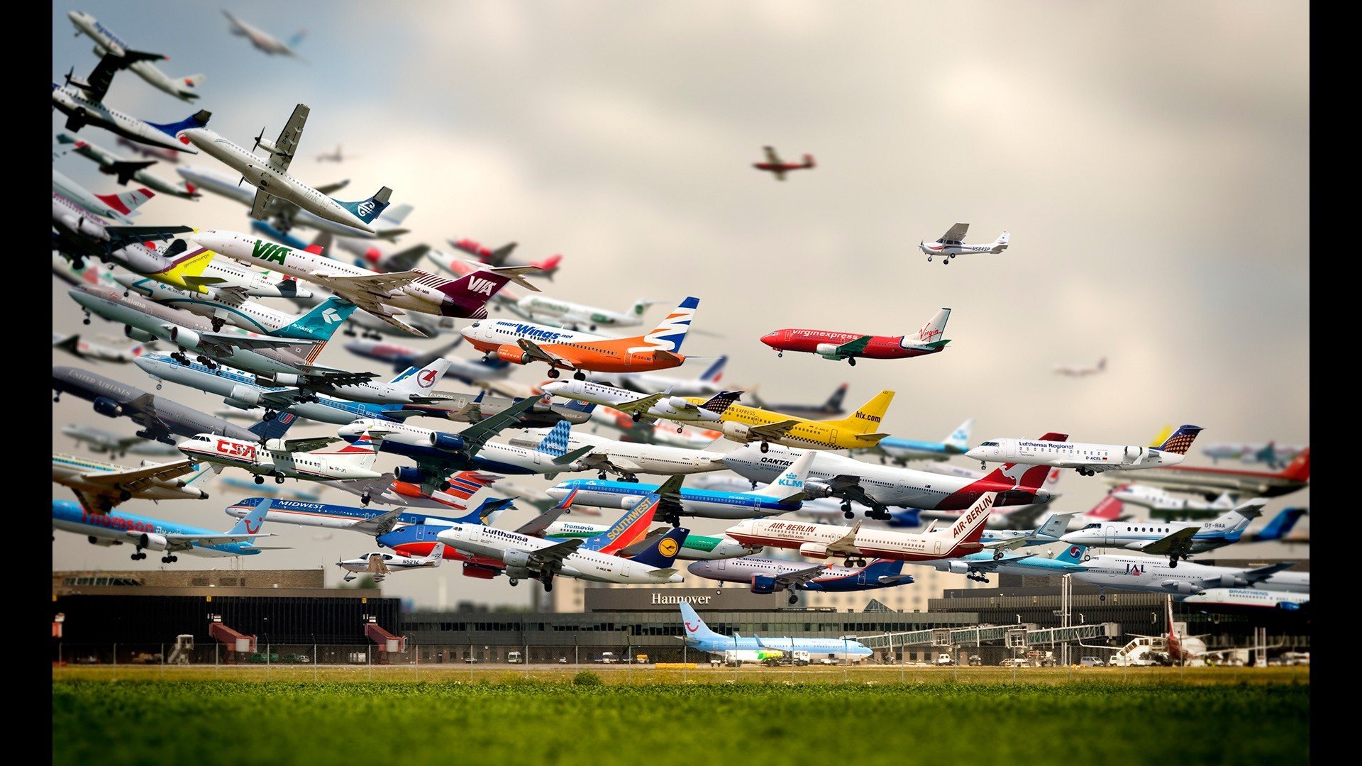 aircraft, Airport, Hannover Wallpaper