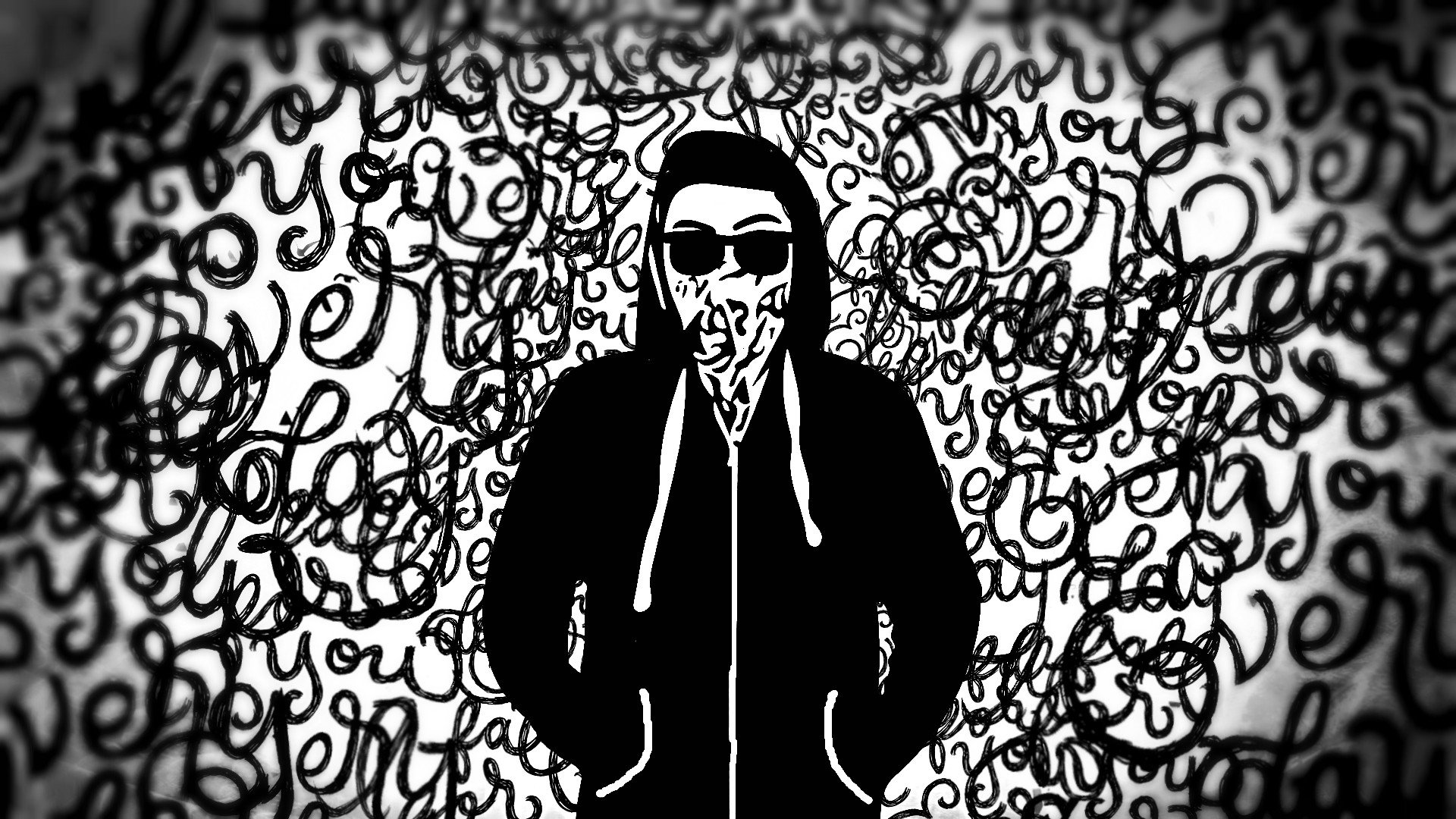 painting, Black, White, Erik, Wderikskate Wallpaper