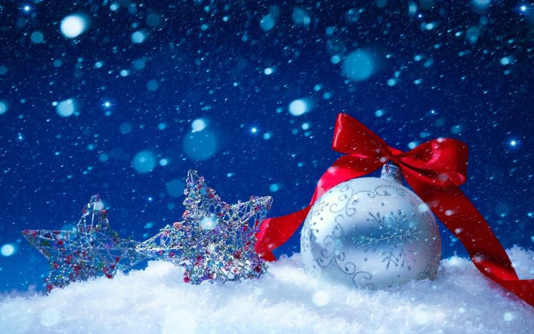 Christmas, Christmas ornaments, Snow HD Wallpaper Desktop Background