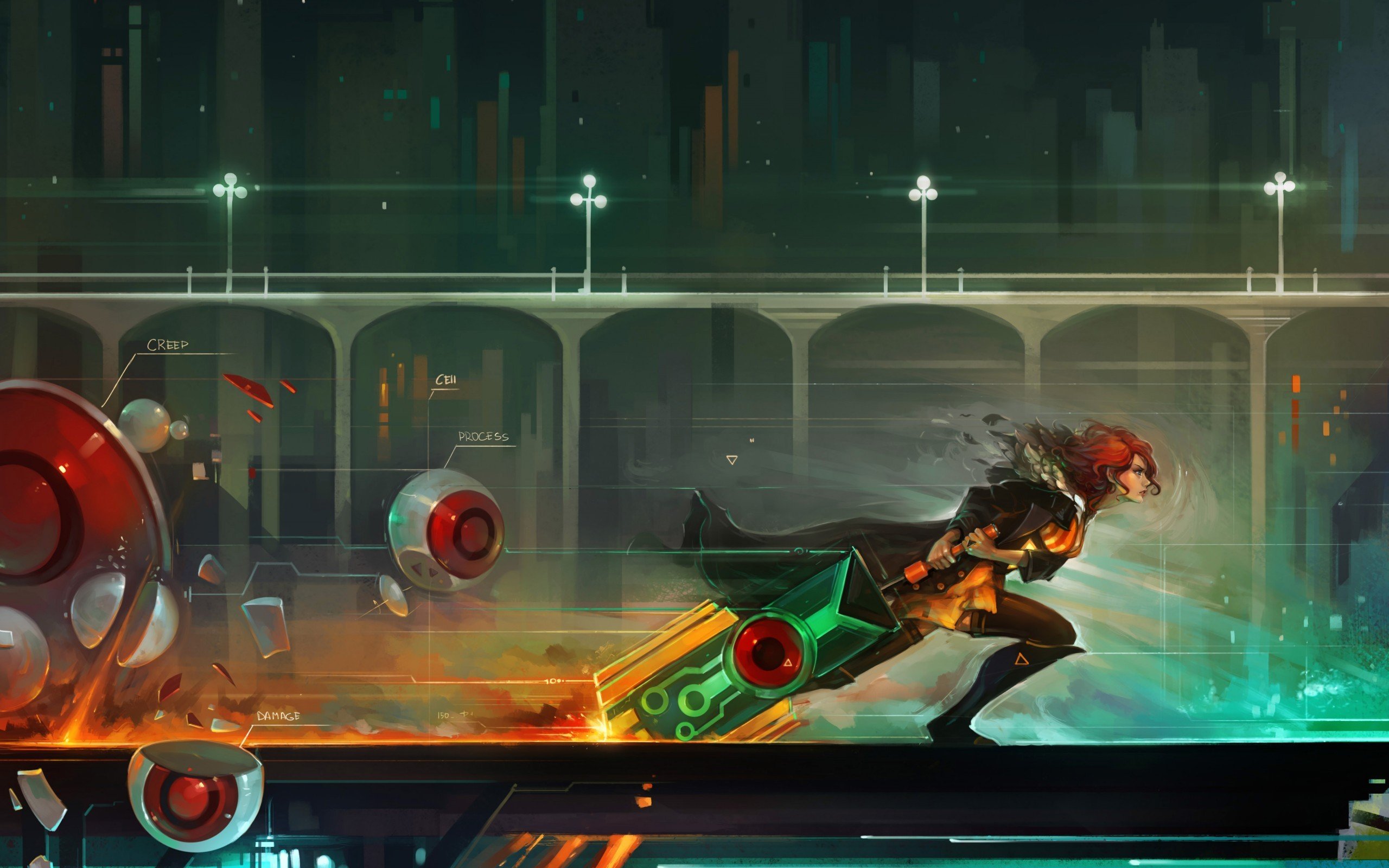 Transistor, Red (Transistor), Supergiant Games Wallpaper