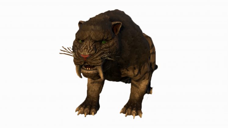 sabertooth, Ark: Survival Evolved, Tiger, Painting, Dinosaurs HD Wallpaper Desktop Background