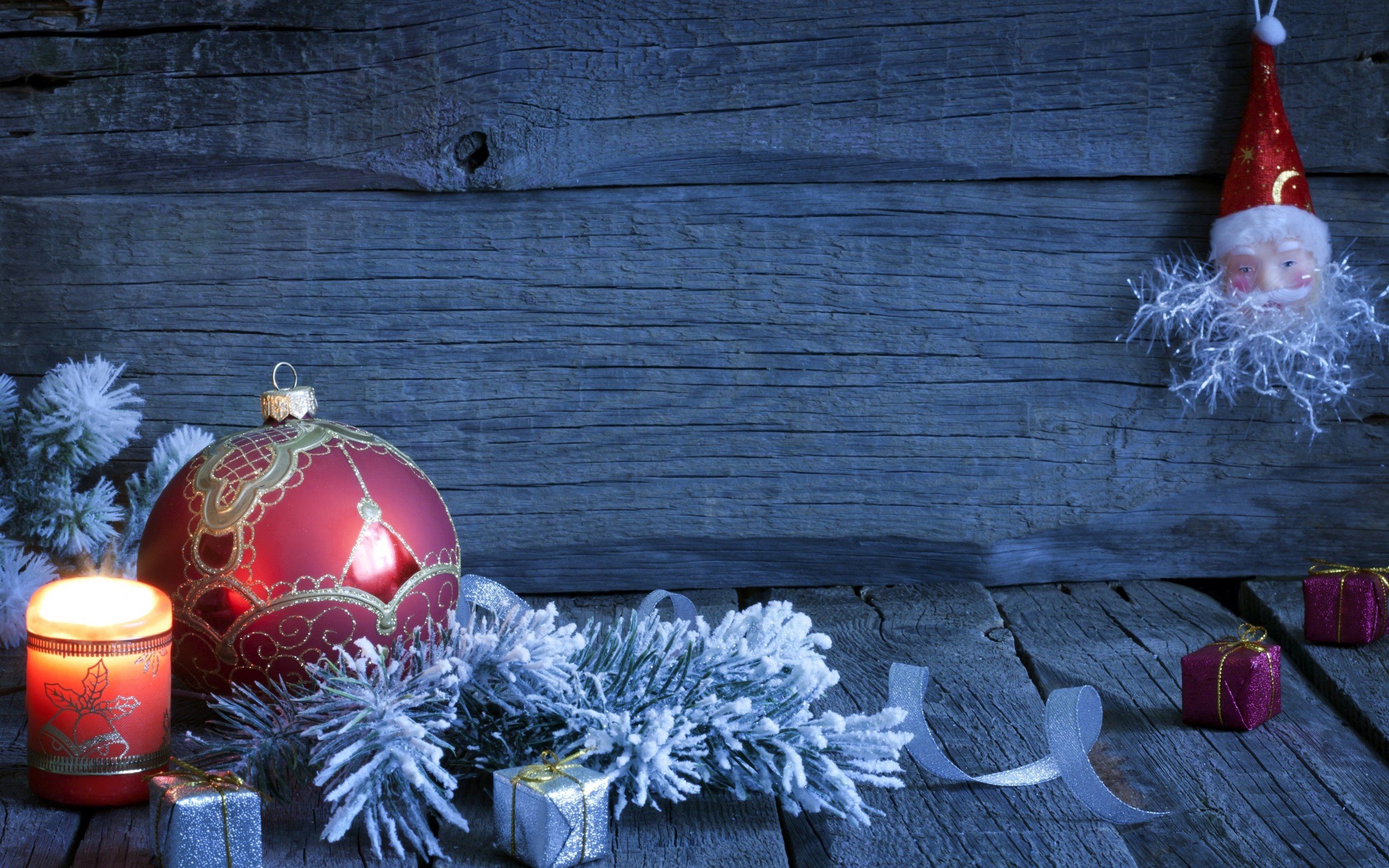 Christmas, Christmas ornaments, Candles, Wood Wallpaper