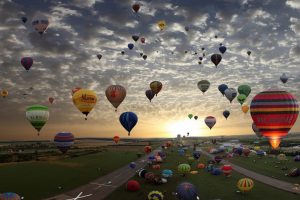 happy, Colorful, Hot air balloons