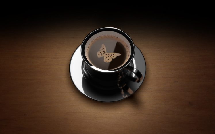 coffee, Butterfly HD Wallpaper Desktop Background