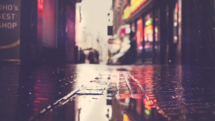 street, Rain, Puddle HD Wallpaper Desktop Background