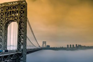bridge, Mist, George Washington Bridge