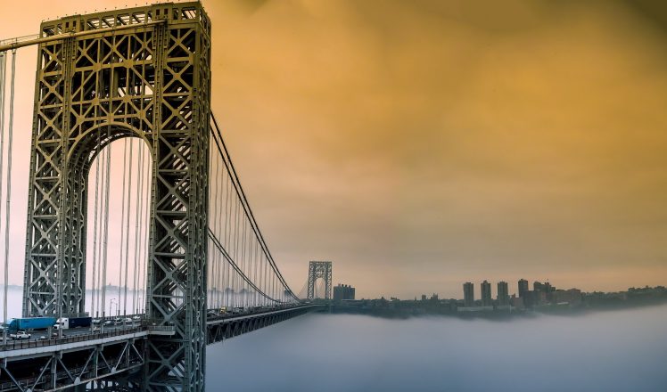 bridge, Mist, George Washington Bridge HD Wallpaper Desktop Background