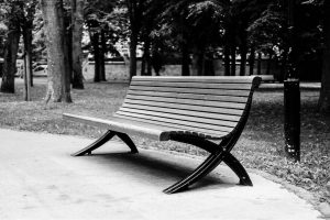 bench, Park, Monochrome
