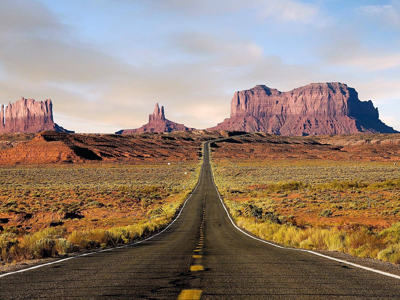 highway, Desert Wallpaper
