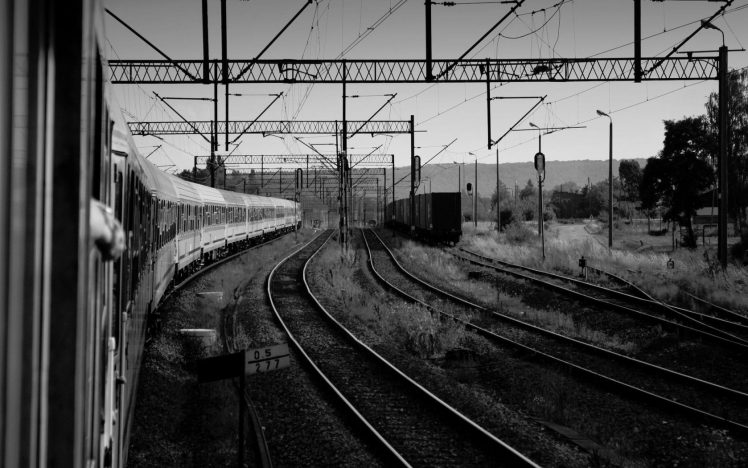 photography, Railway, Train, Monochrome HD Wallpaper Desktop Background