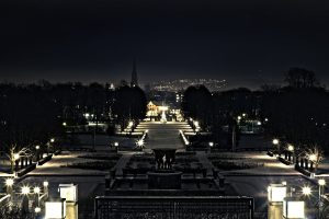 photography, Night, City lights, Park