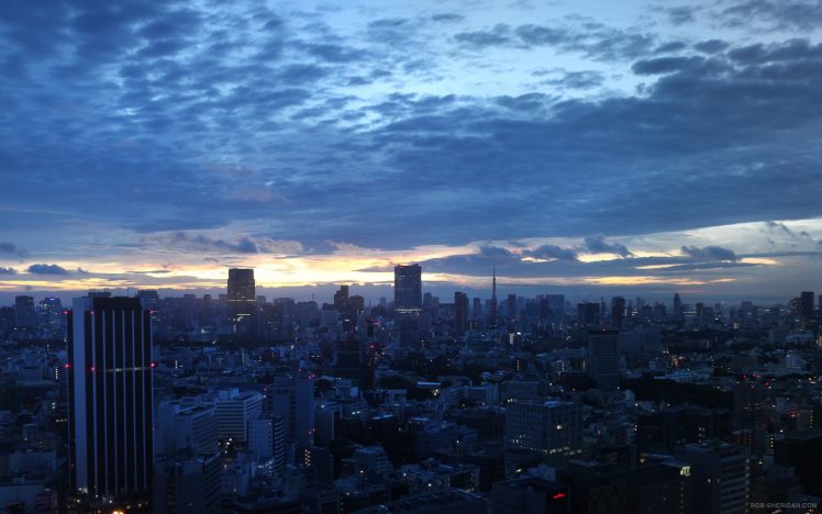 photography, Urban, City, Building, Street, Sunrise, Tokyo, Cityscape HD Wallpaper Desktop Background
