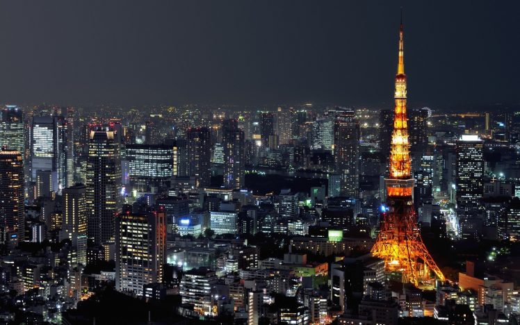 photography, Cityscape, City, Urban, Building, Night, Lights, Japan, Tokyo, Tokyo Tower HD Wallpaper Desktop Background