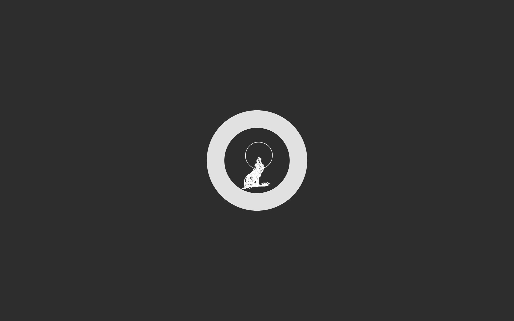 wolf, Moon, Circle Wallpaper