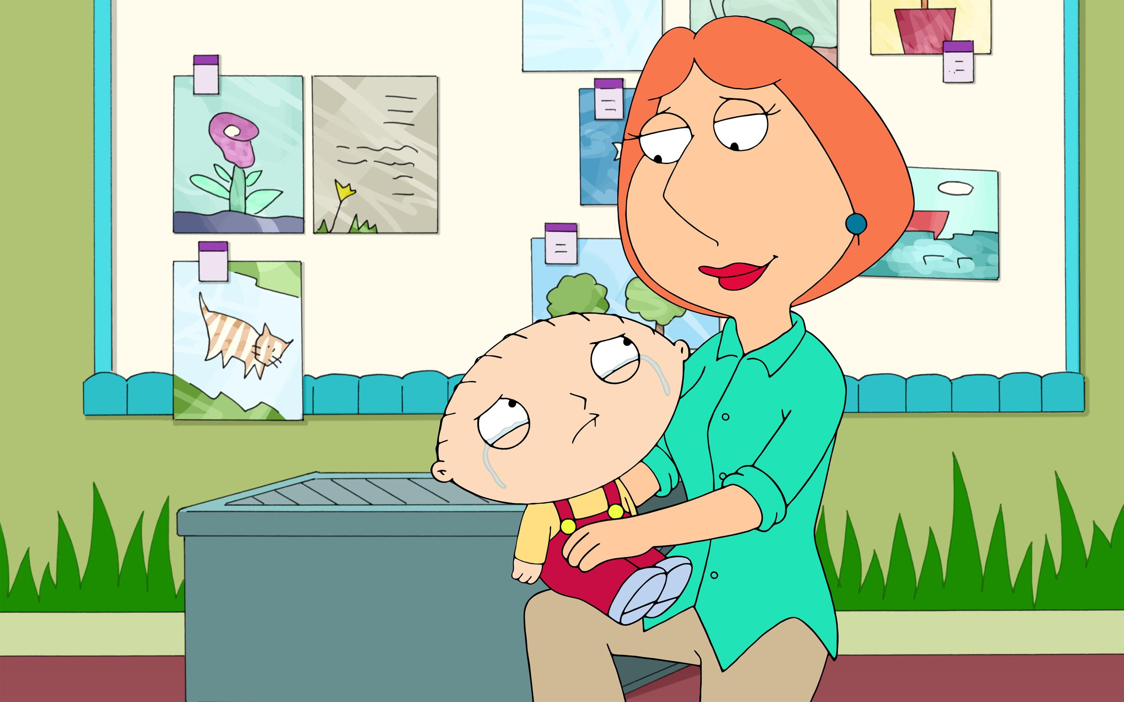 Lois Griffin, Stewie Griffin, Family Guy, Crying Wallpaper