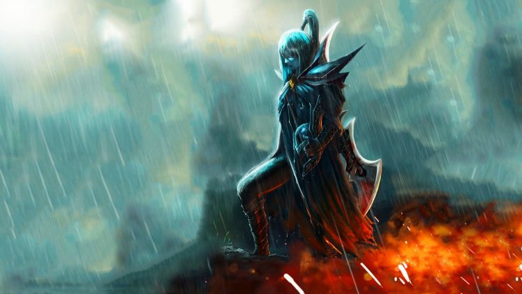 warrior, Rain, Phantom Assassin, Dota HD Wallpaper Desktop Background