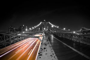 photography, Cityscape, Urban, City, Bridge, New York City, Night, Lights, Brooklyn Bridge, Architecture, Selective coloring
