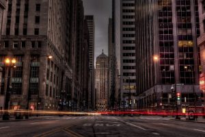photography, City, Building, Street, Long exposure, HDR, Chicago, Light trails
