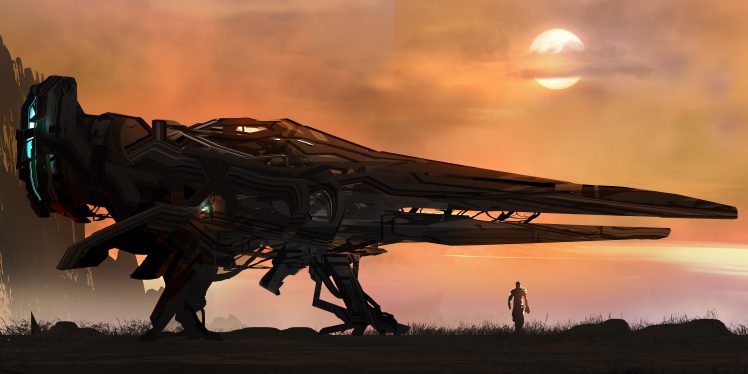 science fiction, Spaceship, Horizon HD Wallpaper Desktop Background