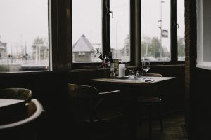 restaurant, Chair, Glasses, Window