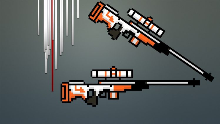 snipers, 8 bit, Counter Strike: Global Offensive, Asiimov HD Wallpaper Desktop Background