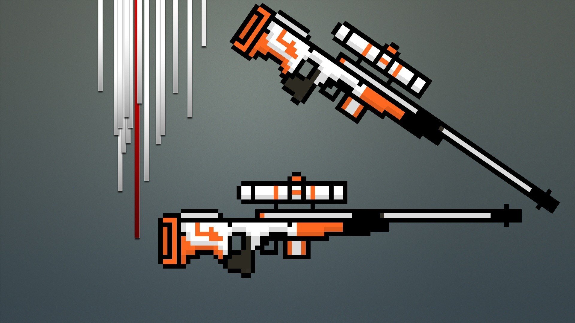 snipers, 8 bit, Counter Strike: Global Offensive, Asiimov Wallpaper