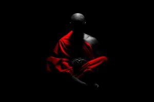 selective coloring, Monk, Meditation
