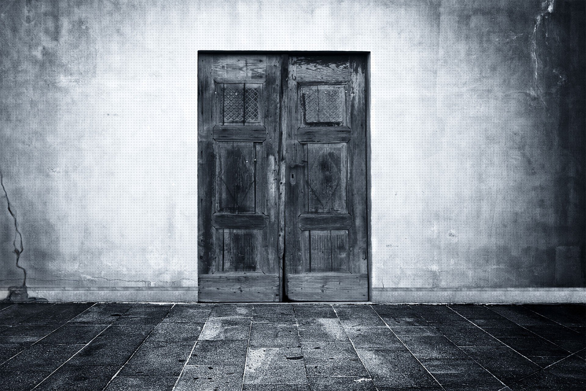 door, Monochrome Wallpaper