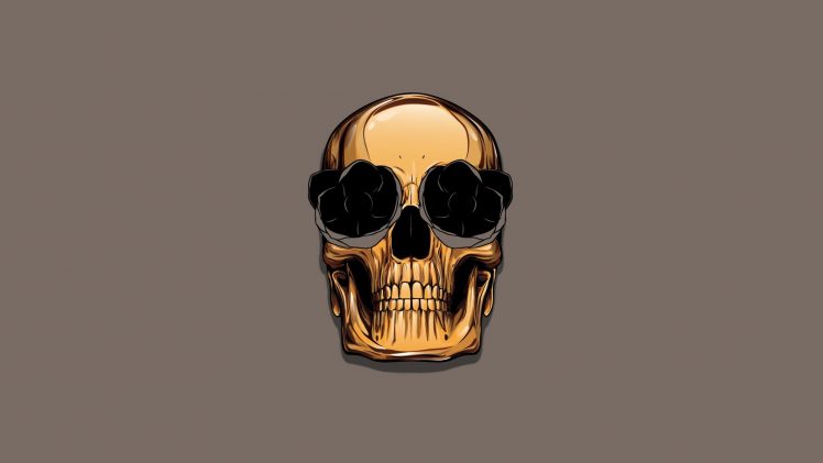 skull, Minimalism HD Wallpaper Desktop Background