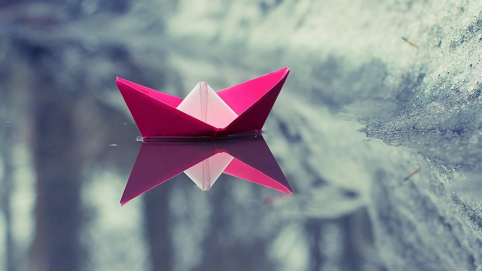 minimalism, Paper boats Wallpaper