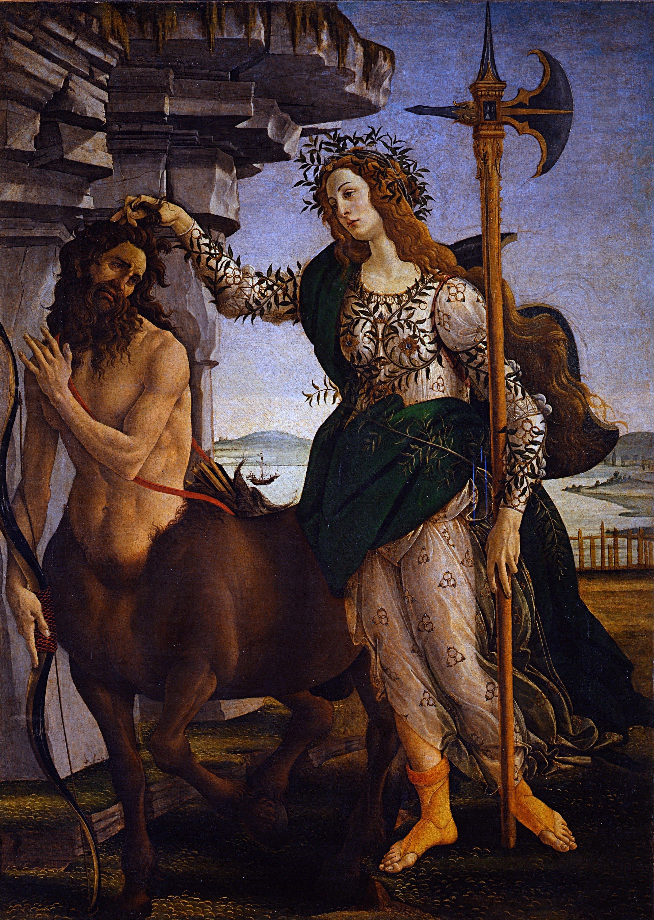greek mythology, Painting, Sandro Botticelli, Pallas  and the Centuar Wallpaper