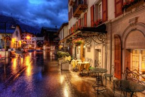 photography, Village, Villages, Rain, Street, Lights, Night, House, Zermatt, Germany