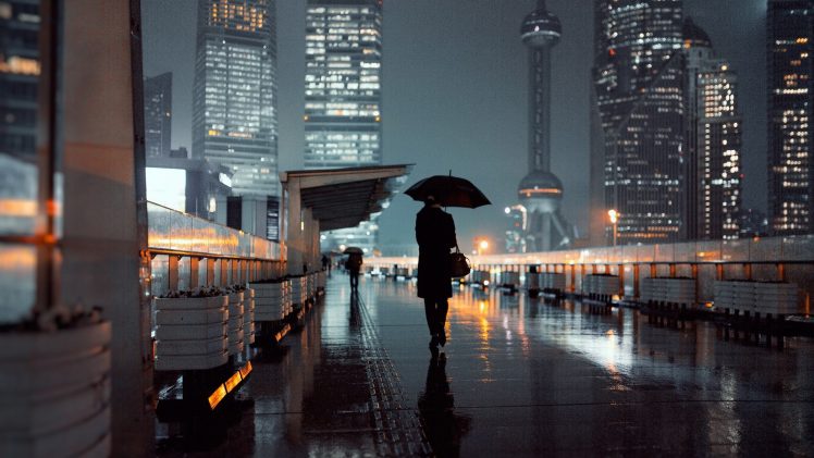 city, Street, Rain HD Wallpaper Desktop Background