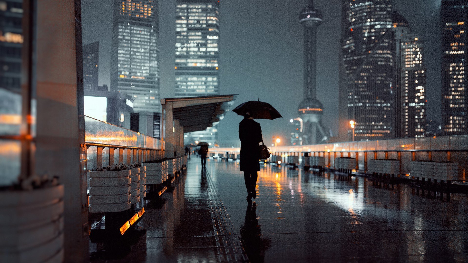 city, Street, Rain Wallpaper