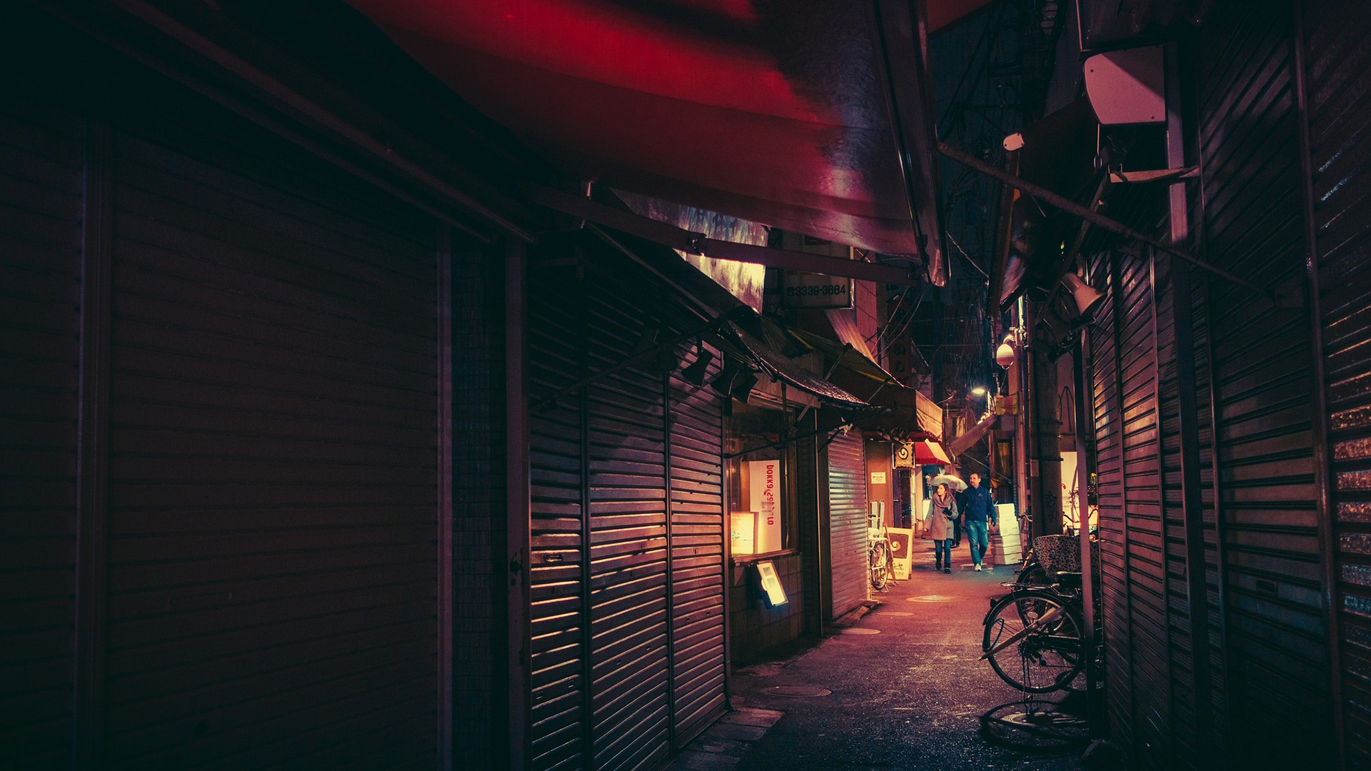 Japanese, Tokyo, Neon light, Bicycle Wallpaper