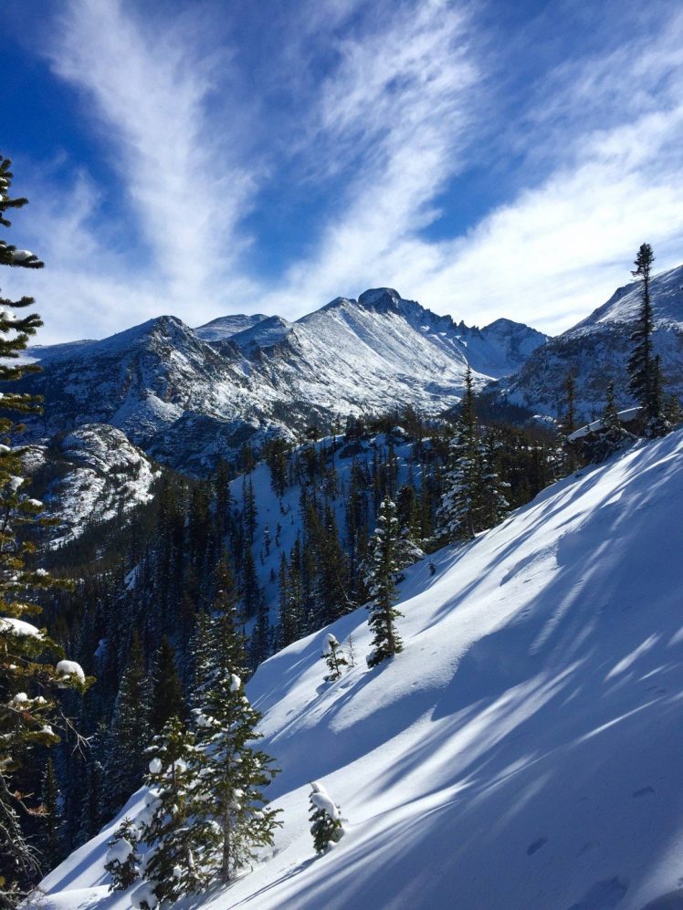 mountain, Snow, Trees, Colorado, Rocky Mountain National Park HD Wallpaper Desktop Background