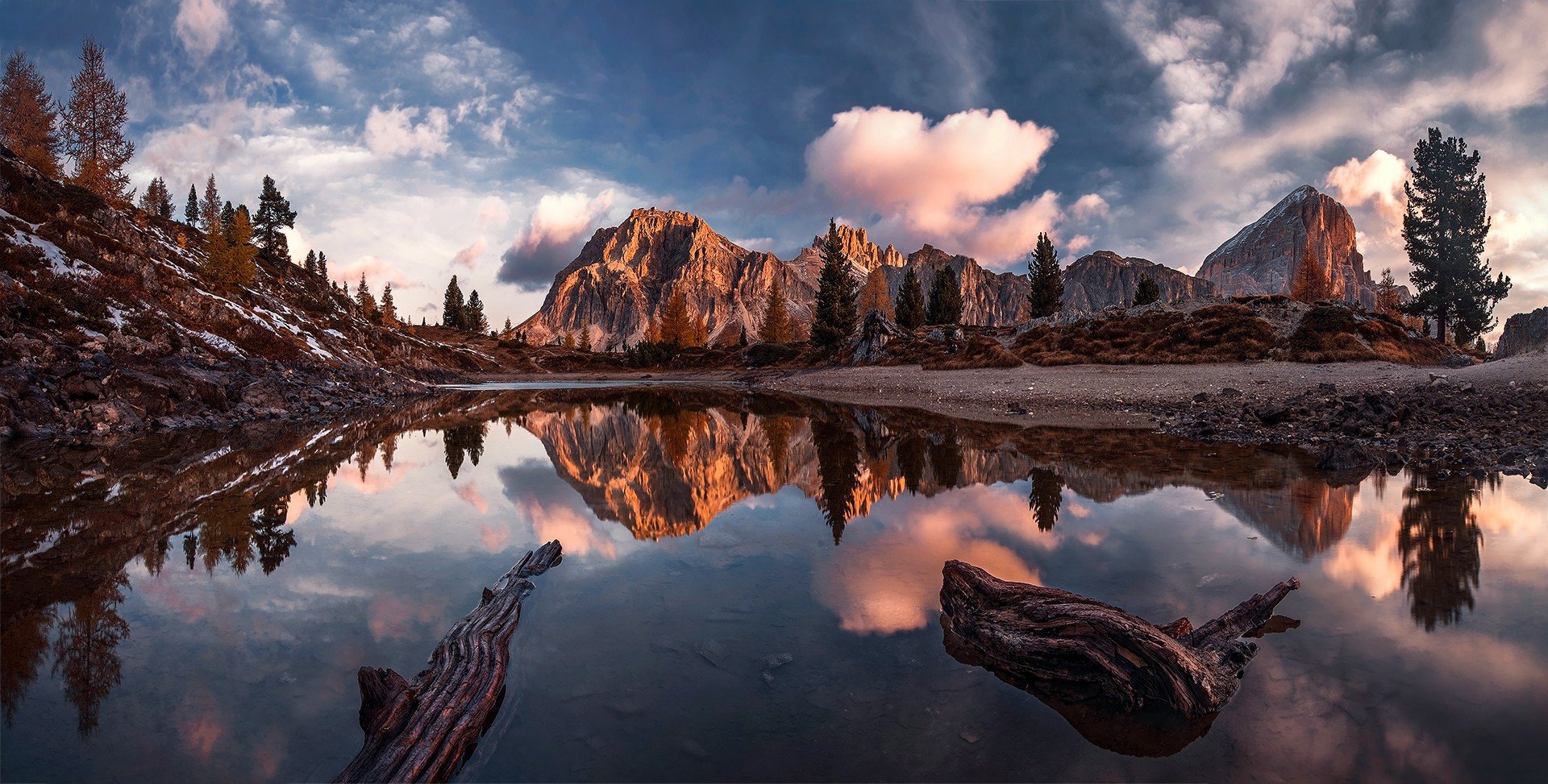 mountain, Lago di Limedes, Italy, Reflection Wallpaper
