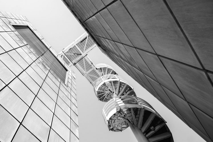 photography, Monochrome, Architecture, Building, Stairs HD Wallpaper Desktop Background
