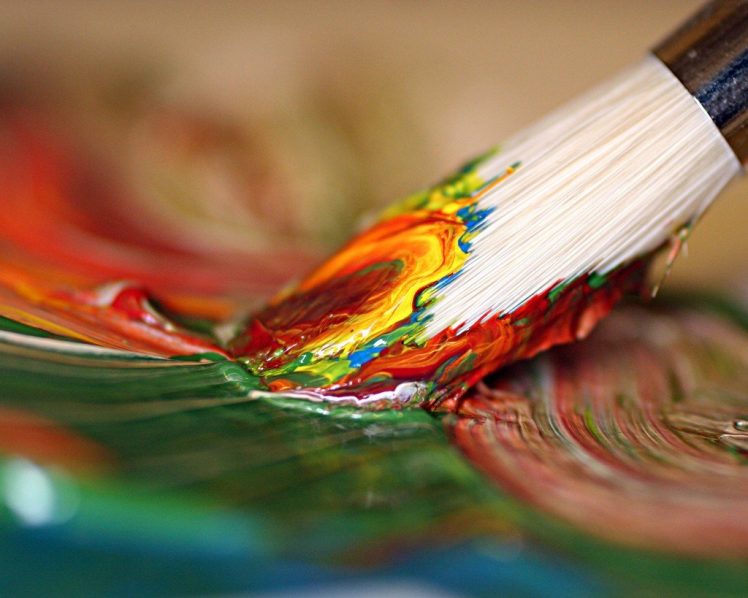 painting, Paint brush, Macro, Colorful HD Wallpaper Desktop Background