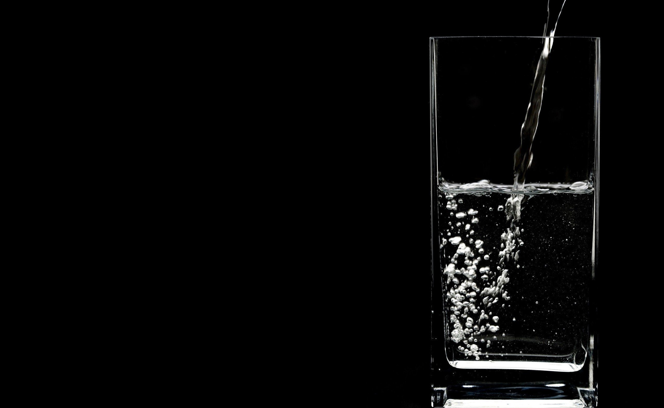 photography, Glass, Water, Black background, Monochrome Wallpaper